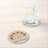 Funny Happy Thanksgiving Gobble Til You Wobble Runder Pappuntersetzer (Vor Ort)