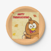 Funny Happy Thanksgiving Pappteller (Vorderseite)