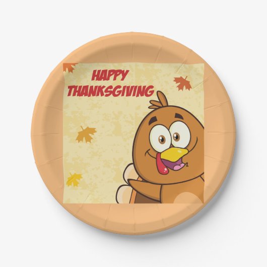Funny Happy Thanksgiving Pappteller (Vorderseite)
