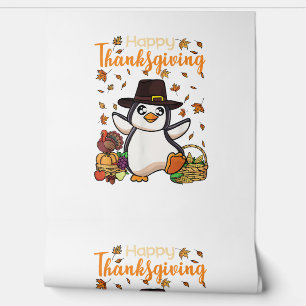 Funny Happy Thanksgiving Penguin Türkei Boys Girls Tapete