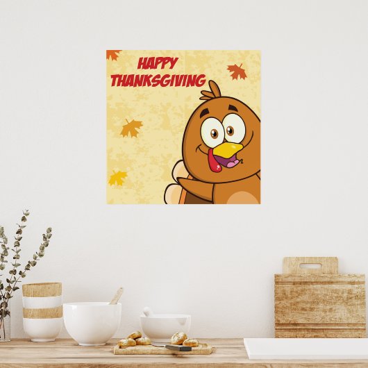 Funny Happy Thanksgiving Poster (Küche)