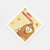 Funny Happy Thanksgiving Serviette (Ecke)