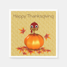 Funny Happy Thanksgiving Türkei in Pumpkin Serviette