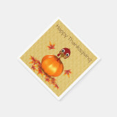 Funny Happy Thanksgiving Türkei in Pumpkin Serviette (Ecke)