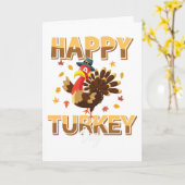 Funny Happy Turkey Erntedank Karte (Gelbe Blume)