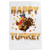 Funny Happy Turkey Erntedank Mittlere Geschenktüte (Vorderseite)