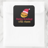 Funny Happy Urlaub mit Käse, Weihnachtskäse Quadratischer Aufkleber (Tasche)