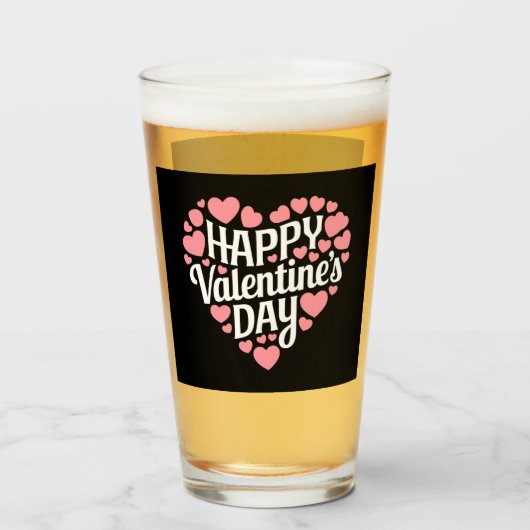 Funny Happy Valentines Day Herzlich Liebe Glas (Vorne (Gefüllt))