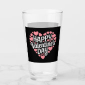 Funny Happy Valentines Day Herzlich Liebe Glas (Vorderseite)