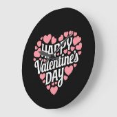 Funny Happy Valentines Day Herzlich Liebe Große Wanduhr (Winkel)