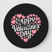 Funny Happy Valentines Day Herzlich Liebe Große Wanduhr (Vorderseite)