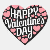 Funny Happy Valentines Day Herzlich Liebe Herz-Aufkleber (Vorderseite)