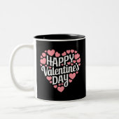 Funny Happy Valentines Day Herzlich Liebe Zweifarbige Tasse (Links)