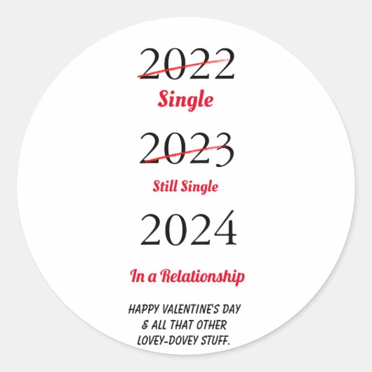 Funny Happy Valentine's Day Holiday Card Runder Aufkleber (Vorderseite)