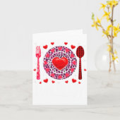 Funny Happy Valentines Day Lunch Lady Leopard Hea  Karte (Gelbe Blume)