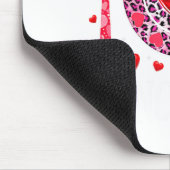 Funny Happy Valentines Day Lunch Lady Leopard Hea  Mousepad (Ecke)