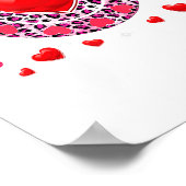 Funny Happy Valentines Day Lunch Lady Leopard Hea Poster (Ecke)