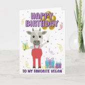 Funny Happy Vegan Birthday Card Karte (Vorderseite)