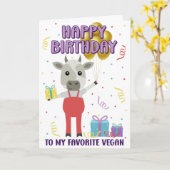 Funny Happy Vegan Birthday Card Karte (Gelbe Blume)