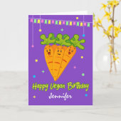 Funny Happy Vegan Geburtstag Karte (Gelbe Blume)