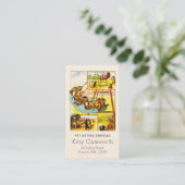 Funny Happy Vintag Cats Kätzchen Kinderspielplatz  Visitenkarte (Stehend Vorderseite)