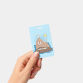 Funny happy walrus Cartoon Illustration Ausweis (Handheld)