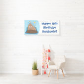 Funny happy walrus Cartoon Illustration Banner (Insitu)