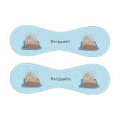 Funny happy walrus Cartoon Illustration Baseball (Paneele)