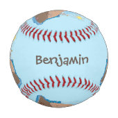 Funny happy walrus Cartoon Illustration Baseball (Rückseite)