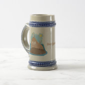 Funny happy walrus Cartoon Illustration Bierglas (Vorderseite Links)