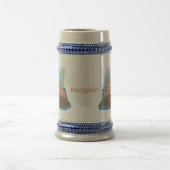 Funny happy walrus Cartoon Illustration Bierglas (Mittel)