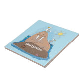 Funny happy walrus Cartoon Illustration Fliese (Seite)