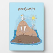 Funny happy walrus Cartoon Illustration Fotoplatte (Vorderseite)