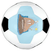 Funny happy walrus Cartoon Illustration Fußball (Gedreht)