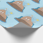 Funny happy walrus Cartoon Illustration Geschenkpapier (Ecke)