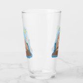 Funny happy walrus Cartoon Illustration Glas (Links)