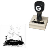 Funny happy walrus Cartoon Illustration Gummistempel (Stempel)