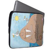 Funny happy walrus Cartoon Illustration Laptopschutzhülle (Vorne Rechts)