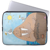Funny happy walrus Cartoon Illustration Laptopschutzhülle (Vorderseite)