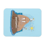 Funny happy walrus Cartoon Illustration Magnet (Horizontal)
