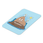Funny happy walrus Cartoon Illustration Magnet (Linke Seite)