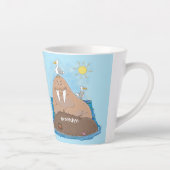 Funny happy walrus Cartoon Illustration Milchtasse (Rechts)