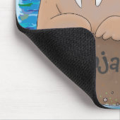 Funny happy walrus Cartoon Illustration Mousepad (Ecke)