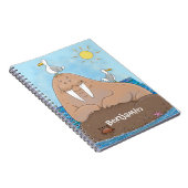 Funny happy walrus Cartoon Illustration Notizblock (Rechte Seite)