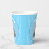 Funny happy walrus Cartoon Illustration Pappbecher (Links)