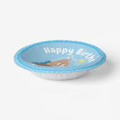 Funny happy walrus Cartoon Illustration Pappteller (Gewinkelt)