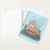 Funny happy walrus Cartoon Illustration Planer (Anzeige)