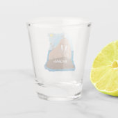 Funny happy walrus Cartoon Illustration Schnapsglas (Rückseite)