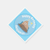 Funny happy walrus Cartoon Illustration Serviette (Ecke)