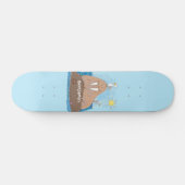Funny happy walrus Cartoon Illustration Skateboard (Horizontal)